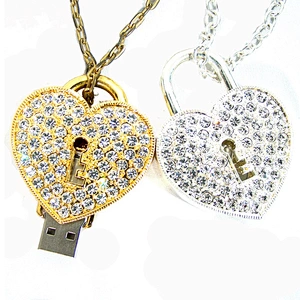Love Locks Metal Chain Colorful Jewelry USB Flash Drive USB Flash Disk USB Stick USB Flash USB Drive for Promotional Gift