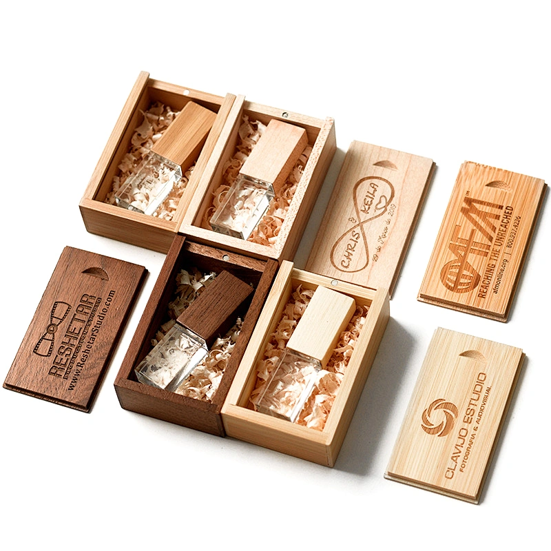 Wooden Crystal Personal Business Gift Logo Print USB Flash Drive USB Flash Disk USB Drive USB Driver USB Stick USB Disk