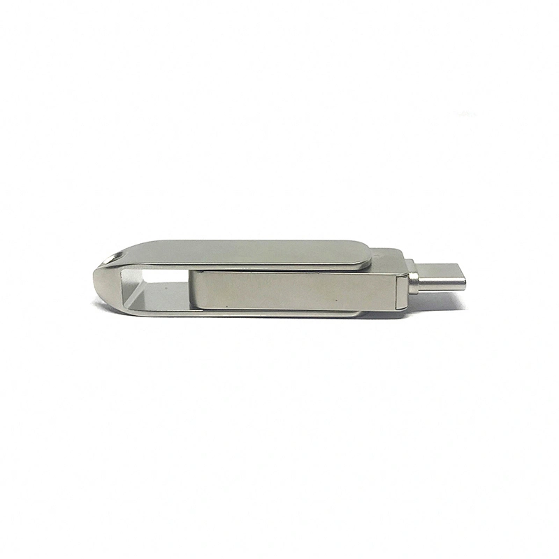 Metal Rotary Printable Logo USB Disk Hanging Single Port Type C USB Pen Drive USB Flash Drive USB Drive USB Disk USB Flash Disk