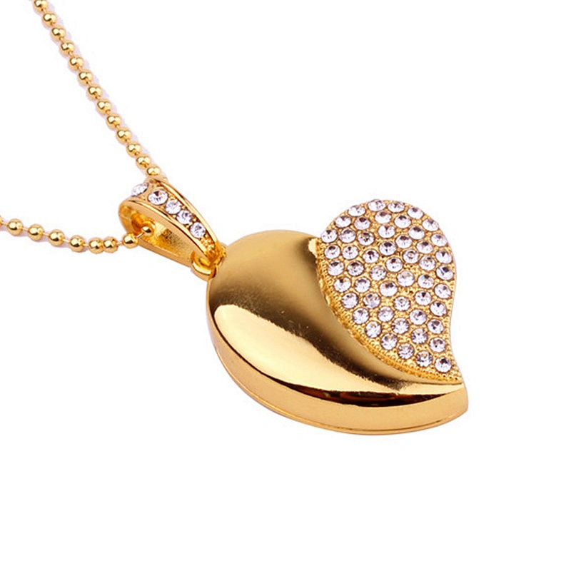 Heart Shaped Pendant Rope Metal Colorful Jewelry USB Flash Drive USB Flash Disk USB Stick USB Flash USB Drive USB Pen Drive
