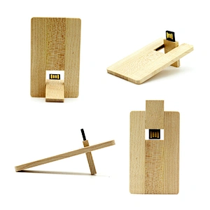 Wooden Card Shape Laser Logo Bamboo Credit Card USB Flash Drive USB Flash Disk USB Drive USB Driver USB Disk