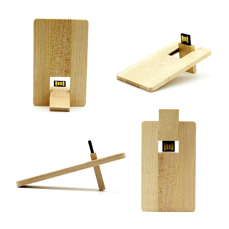 Wooden Card Shape Laser Logo Bamboo Credit Card USB Flash Drive USB Flash Disk USB Drive USB Driver USB Disk