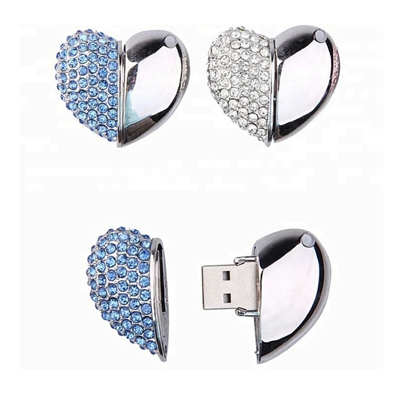 Heart Shaped Pendant Rope Metal Colorful Jewelry USB Flash Drive USB Flash Disk USB Stick USB Flash USB Drive USB Pen Drive for Promotional Gift