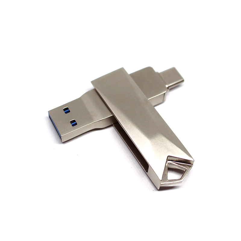Dual Purpose Type C USB 3.0 Interface Metal Rotary USB Flash Drive USB Flash Drive/USB Driver/USB Disk/Pen Drive/USB Flash Disk