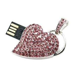 Colorful Jewelry Promotional Gift Metal Heart Shape USB Flash Drive USB Flash Disk USB Stick USB Flash USB Drive