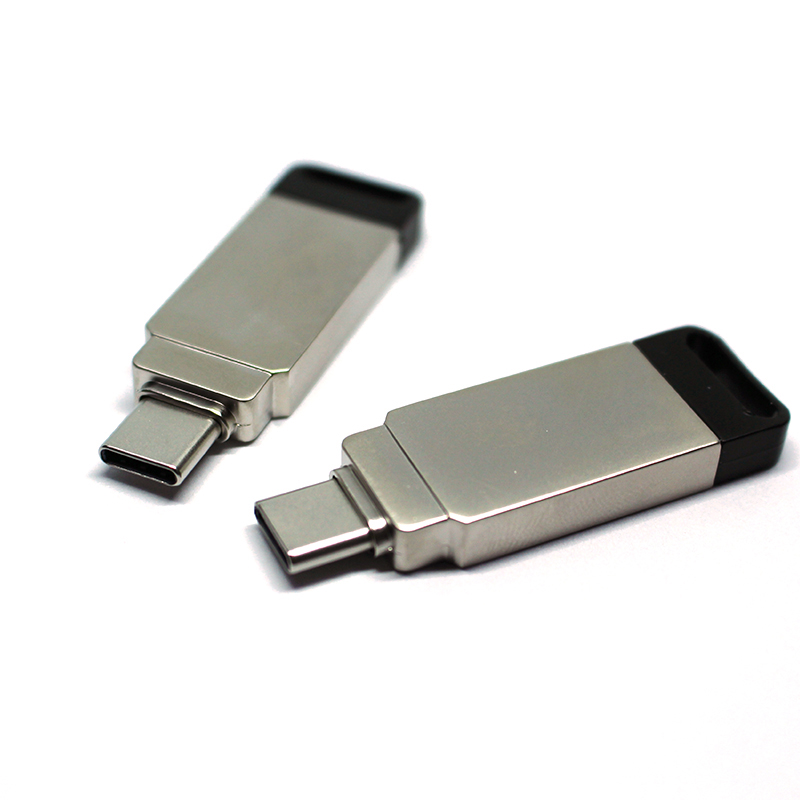 Metal Mini Mobile Phone USB Disk Customized Rotary Type-C USB Flash Drive USB Stick USB Flash Disk