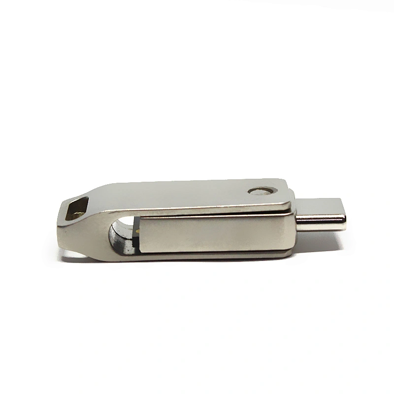Manufacturer Type-C Dual Purpose Metal Rotary Customized Logo USB Flash Drive USB Disk USB Drive USB Flash Disk