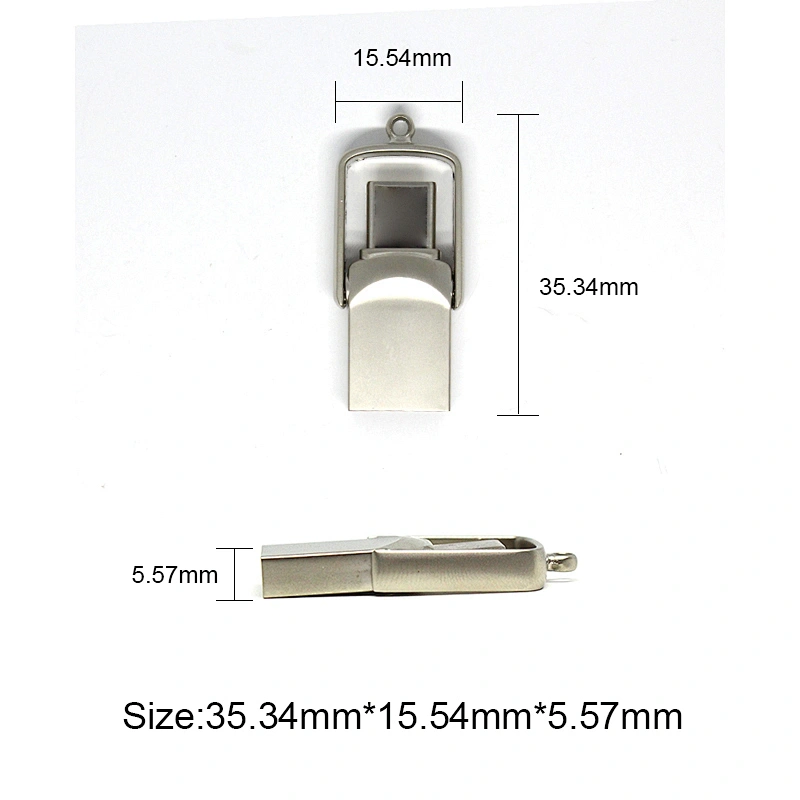 Metal Mini Portable USB Flash Drive Dual Port Type-C Laser Logo USB Drive USB Flash Disk USB Disk