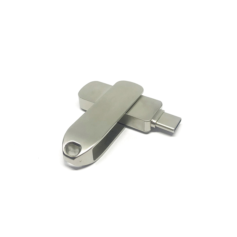 Metal Rotary Printable Logo USB Disk Hanging Single Port Type C USB Pen Drive USB Flash Drive USB Drive USB Disk USB Flash Disk