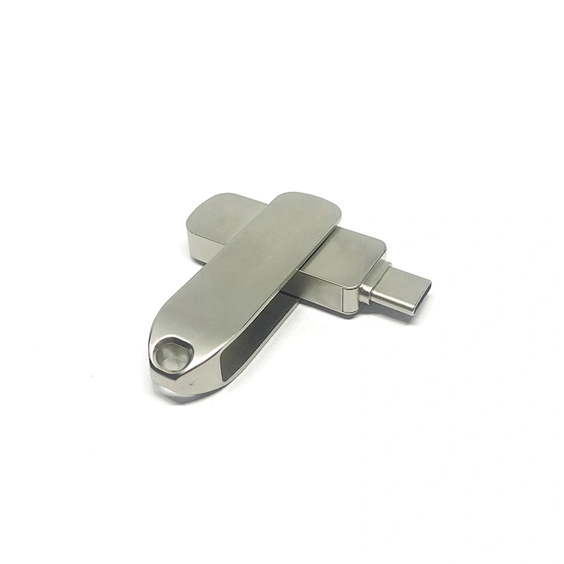 Metal Rotary Printable Logo USB Disk Hanging Single Port Type C USB Pen Drive USB Flash Drive USB Drive USB Disk USB Flash Disk