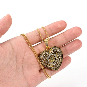 Heart Shape Metal Gold Chain Colorful Jewelry Gift USB Flash Drive USB Flash Disk USB Stick USB Flash USB Drive for Promotional