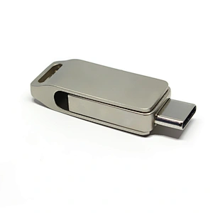 Manufacturer Type-C Dual Purpose Metal Rotary Customized Logo USB Flash Drive USB Disk USB Drive USB Flash Disk