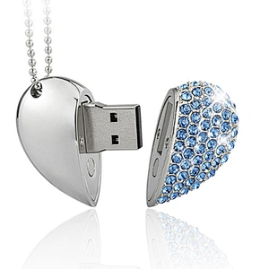 Heart Shaped Pendant Rope Metal Colorful Jewelry USB Flash Drive USB Flash Disk USB Stick USB Flash USB Drive USB Pen Drive for Promotional Gift