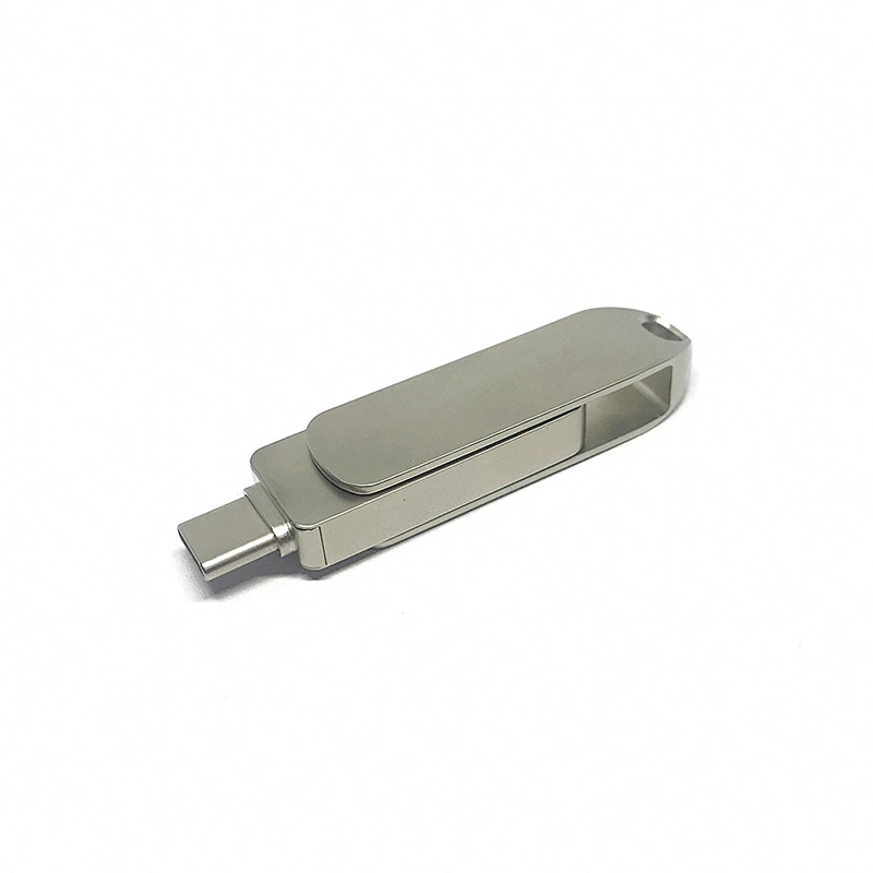 Metal Rotary Printable Logo USB Disk Hanging Single Port Type C USB Pen Drive USB Flash Drive USB Drive USB Disk USB Flash Disk