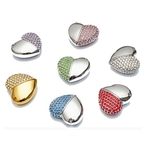 Heart Shaped Pendant Rope Metal Colorful Jewelry USB Flash Drive USB Flash Disk USB Stick USB Flash USB Drive USB Pen Drive for Promotional Gift