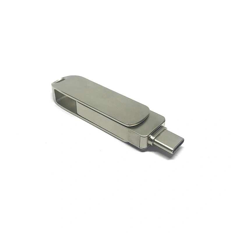 Metal Rotary Printable Logo USB Disk Hanging Single Port Type C USB Pen Drive USB Flash Drive USB Drive USB Disk USB Flash Disk