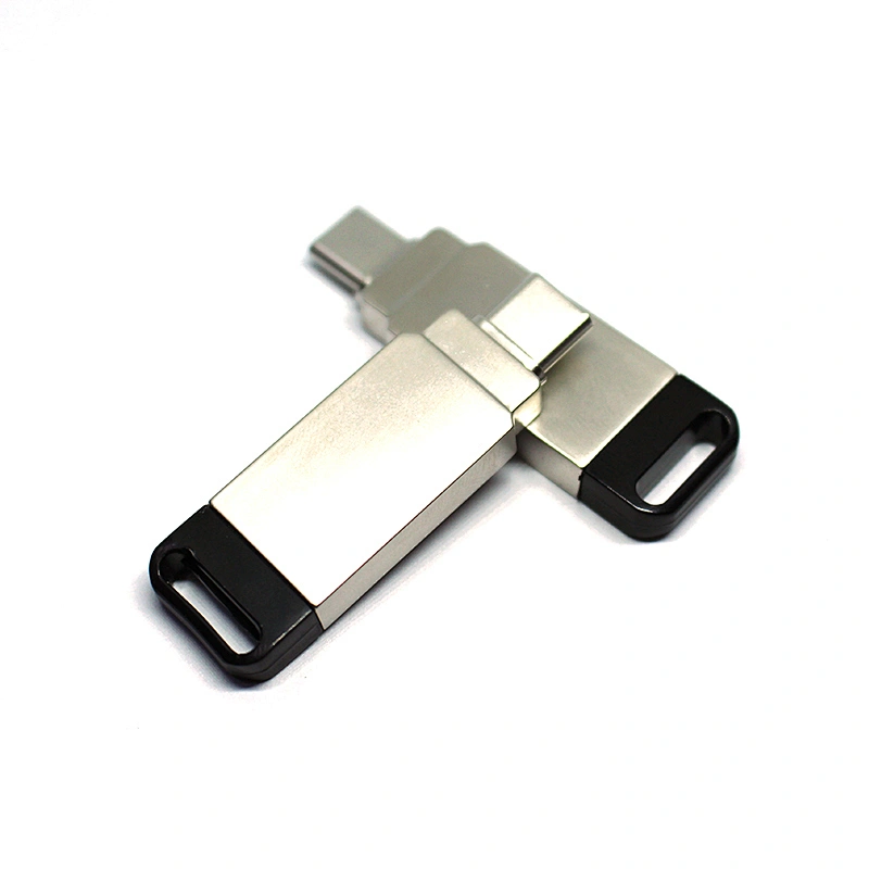Metal Mini Mobile Phone USB Disk Customized Rotary Type-C USB Flash Drive USB Stick USB Flash Disk