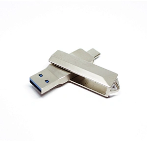 Pure Metal Customized Logo Type-C Swivel USB Flash Drive USB Stick USB Disk USB Flash Disk