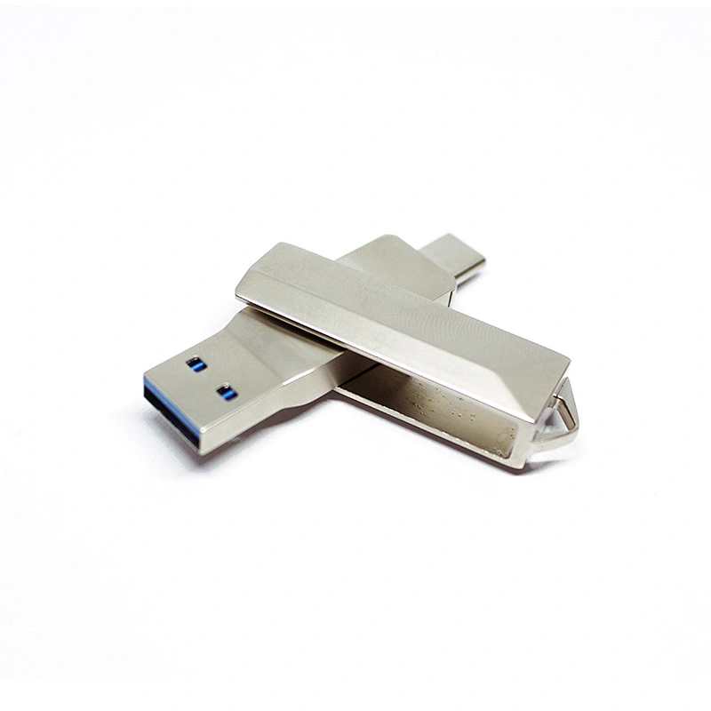 Pure Metal Customized Logo Type-C Swivel USB Flash Drive USB Stick USB Disk USB Flash Disk