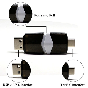 Dual Model Type C USB Flash Drive Plastic Stretch Light USB Pen Drive USB 2.0 3.0 Pen Drive