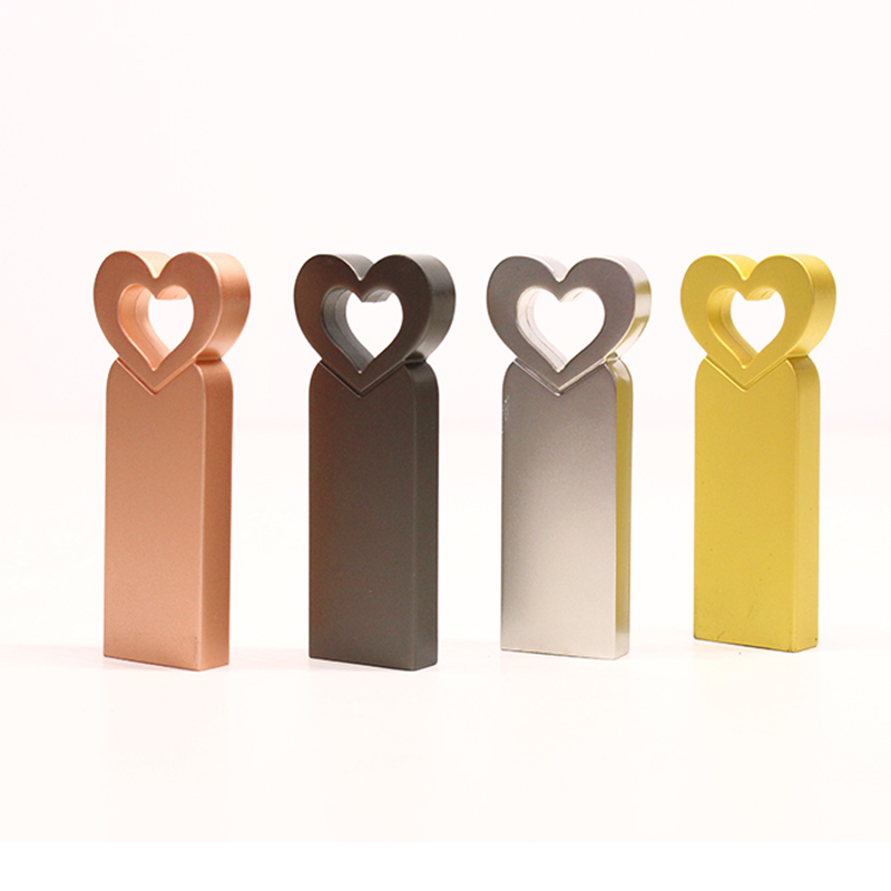 Love Shaped Metal Colorful 8GB USB Flash Disk 16GB USB Flash Drive 32GB USB Pen Drive 64GB USB Stick