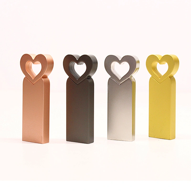 Love Shaped Metal Colorful 8GB USB Flash Disk 16GB USB Flash Drive 32GB USB Pen Drive 64GB USB Stick
