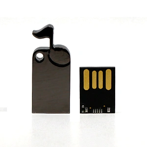 Mini Music Metal USB Flash Drive Gun Color Customized Logo Portable Pen Drive Can Lanyard USB Flash Memory USB Disk