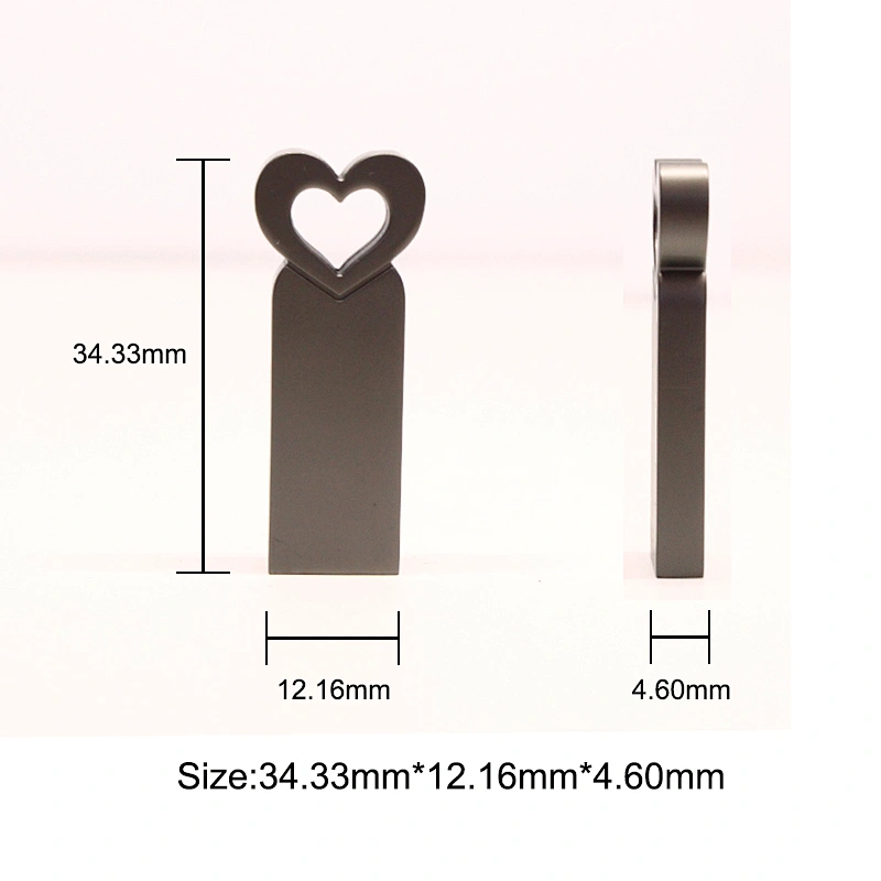 Love Shaped Metal Colorful 8GB USB Flash Disk 16GB USB Flash Drive 32GB USB Pen Drive 64GB USB Stick
