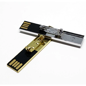 Brooch Metal Portable USB Flash Drive Pin Buckle Mirror Pen Drive Silvery Golden USB Pen Drive