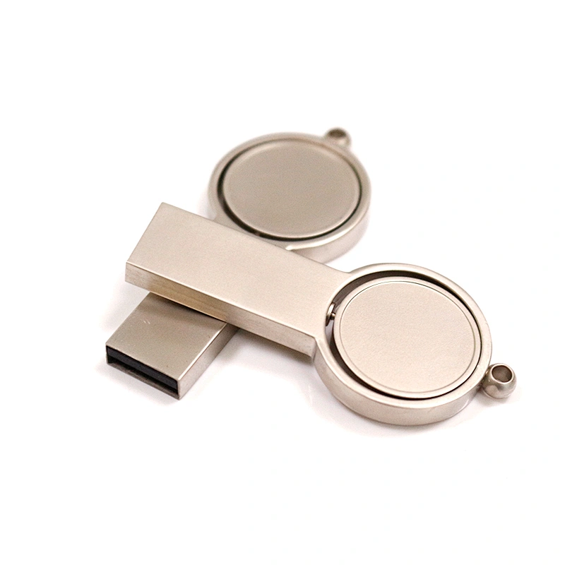 Metal Rotate New Style USB Flash Drive Customized Logo Gadget Lanyard Pen Drive Professional Manufacture USB Pen Drive