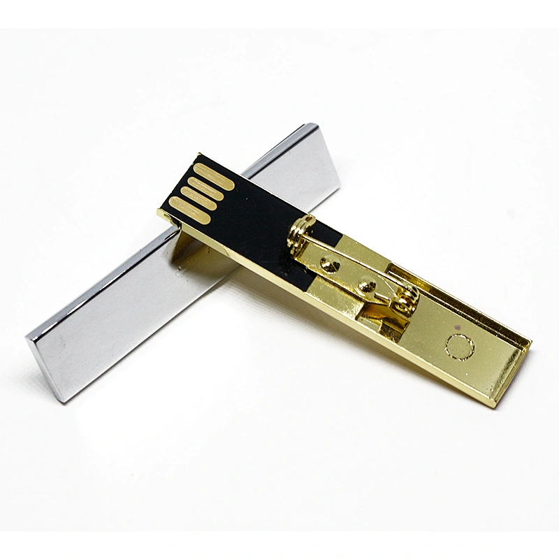 Brooch Metal Portable USB Flash Drive Pin Buckle Mirror Pen Drive Silvery Golden USB Pen Drive