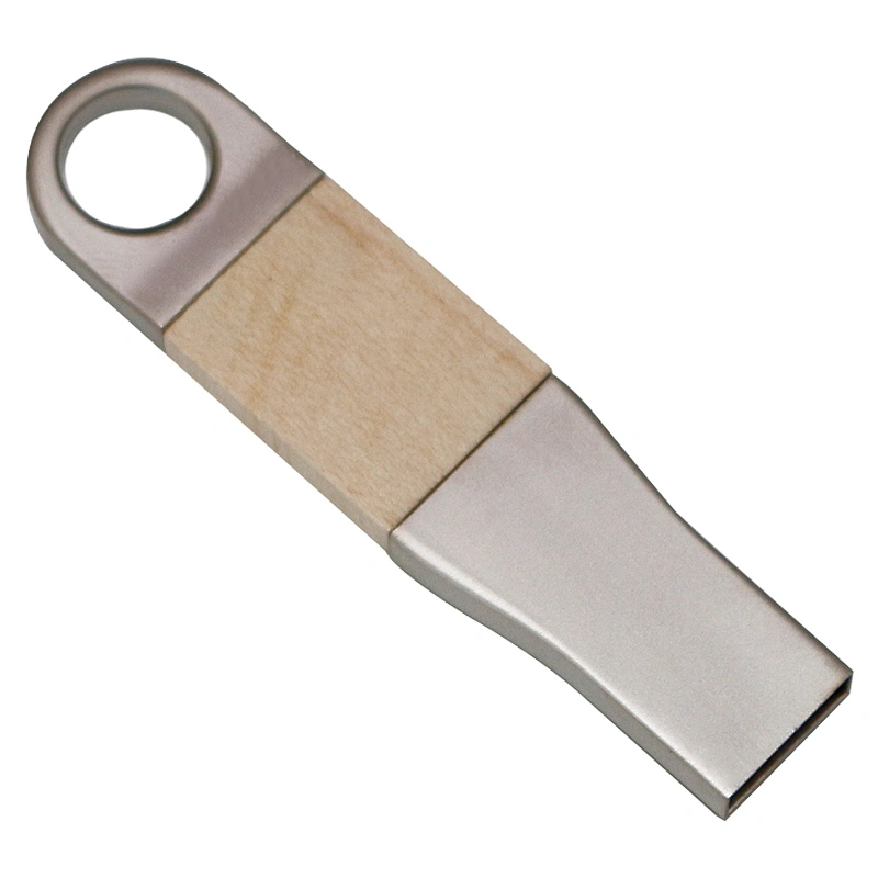 Silvery Metal USB Flash Drive Laser Logo Wooden USB Pen Drive USB Drive USB Disk USB Stick Flash Drives