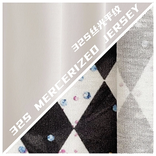 Mercerized jersey knit fabric cotton