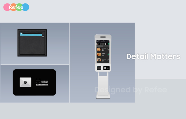 refee freestanding interactive self order touch kiosk self ordering self service PCAP multi touch kiosk android digital signage display screen digital poster