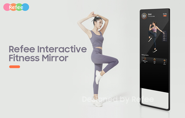 refee interactive fitness mirror workout at home mirror display touch screen