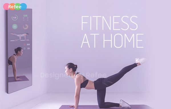 refee interactive fitness mirror workout at home mirror display touch screen