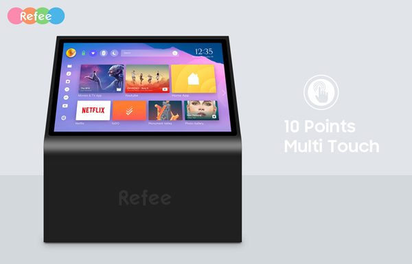 refee freestanding interactive self service touch kiosk android digital signage display screen digital poster