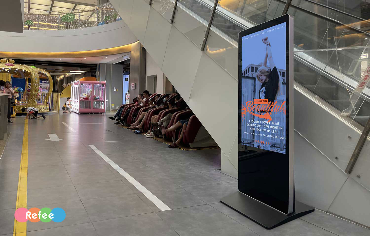 Refee freestanding Android digital signage digital totem touch screen LCD display