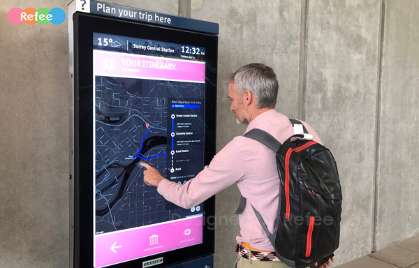 refee freestanding interactive PCAP multi touch screen android digital signage display screen digital poster
