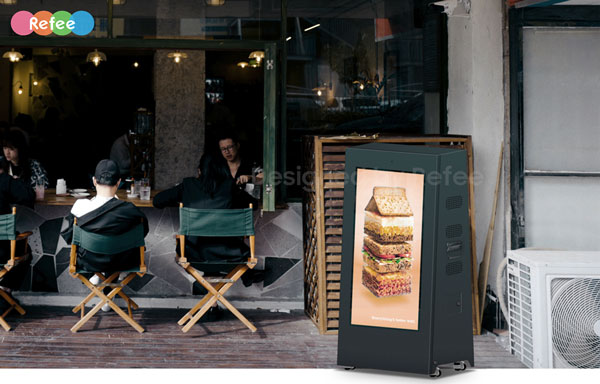 refee high brightness IP65 waterproof outdoor battery powered digital poster digital signage display advertising screen