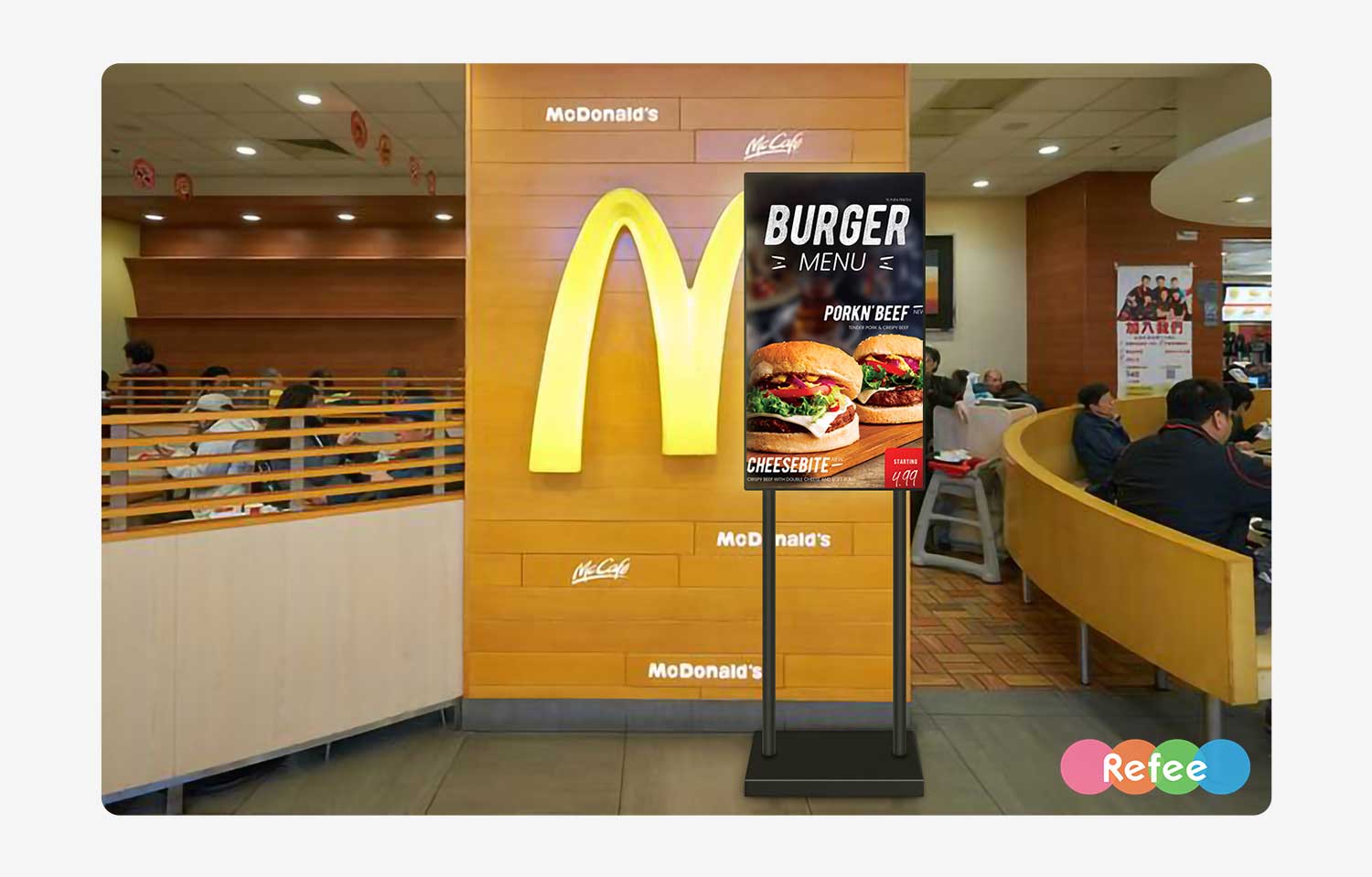 indoor android digital signage freestanding display screen poster