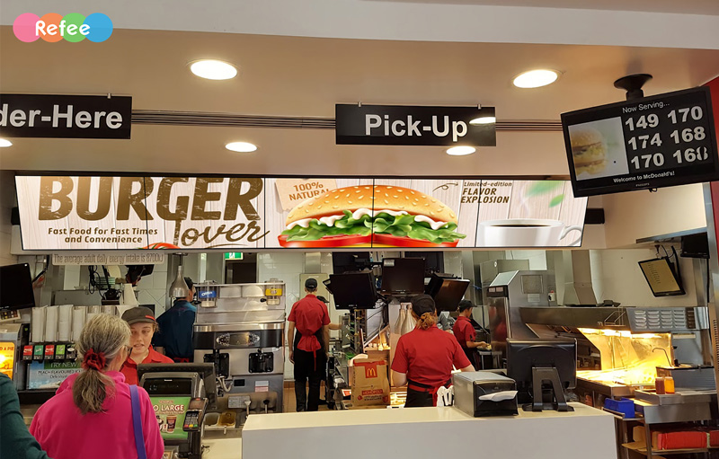 digital menu board wall mounting ceiling mounting hanging displays digital signage