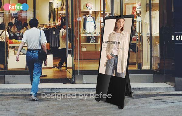 refee battery powered digital a board digital poster Android movable display