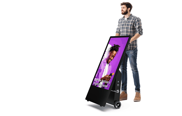 refee-digital-signage-outdoor-battery-portable-digital-poster-movable digital a-board