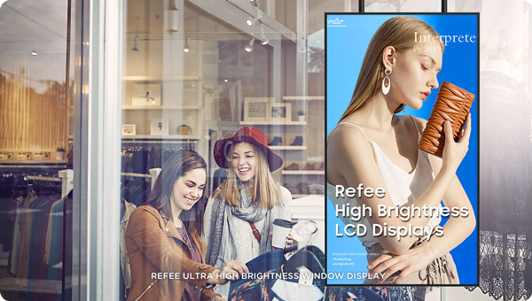 refee-digital-signage-high-brightness-shop-window display-lcd-display-digital-poster