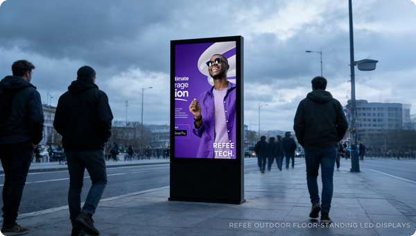 Refee outdoor floor-standing led displays high brightness digital signage waterproof totem