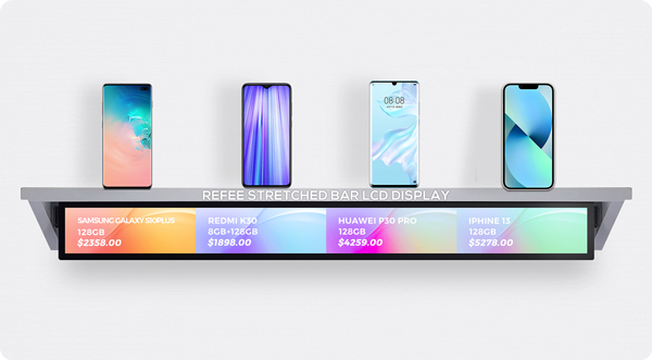 refee-digital-signage-smart-retail-shelf-edge-display-stretched-bar-display-ultra-wide-screen-lcd-display