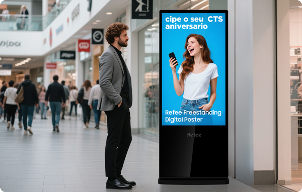 Refee-Indoor-Digital-Signage-lcd-Display-digital poster-Freestanding-totem-screen