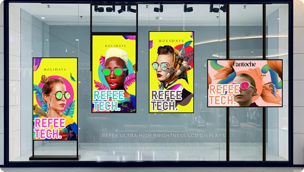 refee-digital-signage-high-brightness-shop-window display-lcd-display-digital-poster
