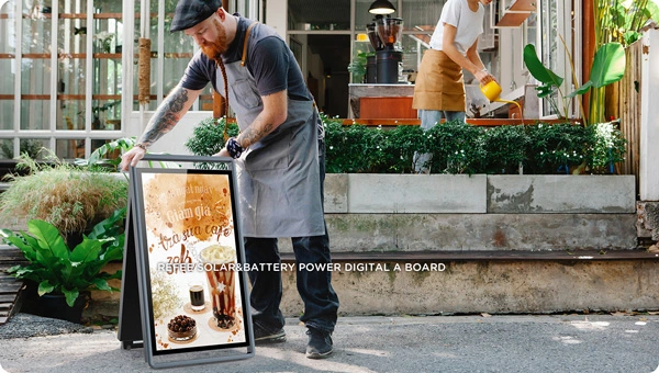 refee-digital-signage-outdoor-solar-power-battery-power-portable-digital-poster-a-board-green-energy-eco-display